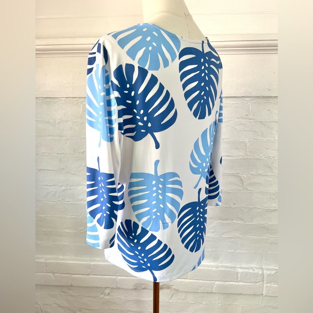 Sailor Sailor Crew Tee Blue Monstera 50 UPF Wicking Sailor Cloth Sun Shirt - Picture 6 of 12